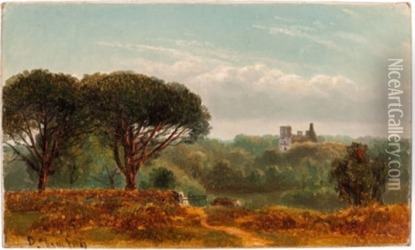 View Of Distant Ruins Oil Painting - Benjamin Champney