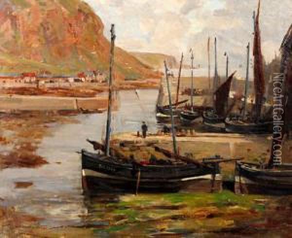 Waiting For The Tide Oil Painting - James Wallace