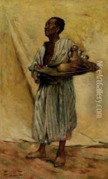 Serviteur Africain Oil Painting - David Dellepiane
