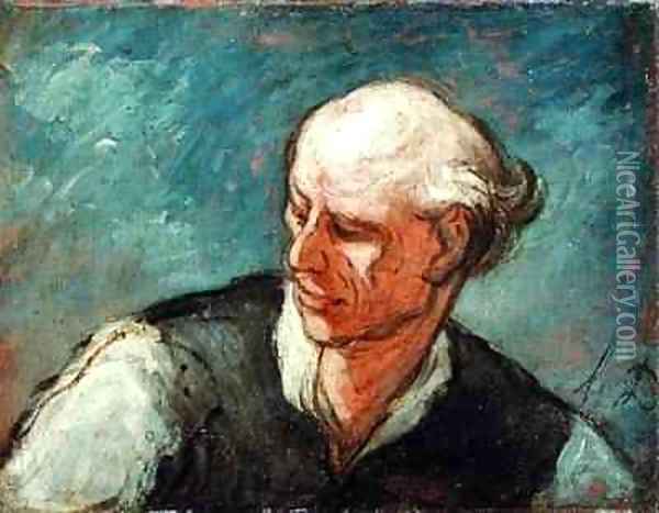 Head of a Man Oil Painting - Honore Daumier