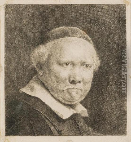 Lieven Willemsz. Van Coppenol, Writing Master: The Larger Plate Oil Painting - Rembrandt Van Rijn