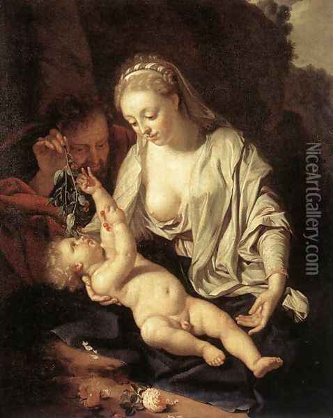 Holy Family 1714 Oil Painting - Adriaen Van Der Werff