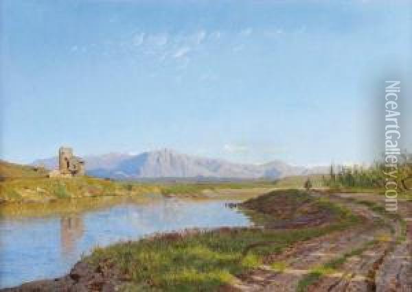 Le Tibre Oil Painting - Godfred B.W. Christensen