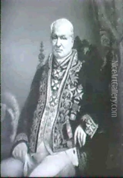 Portrat Des Johannes Christinus Ruloffs, Vizeprasident Vom  At Von Niederlandisch-indien Oil Painting - Gerard Terlaak