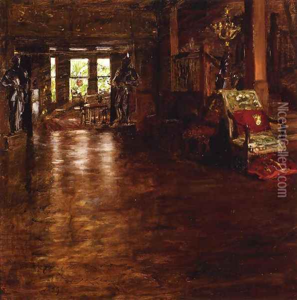 Interior Oak Manor Oil Painting - William Merritt Chase