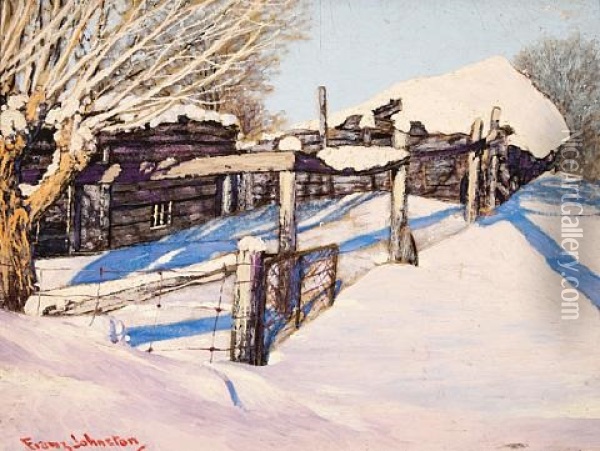 Deep In Winter Oil Painting - Francis Hans Johnston