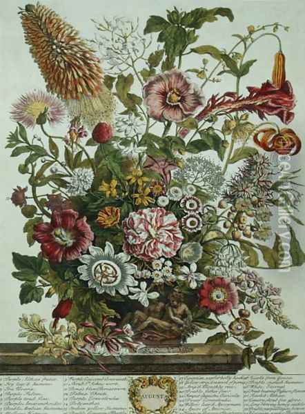 August, from 'Twelve Months of Flowers' Oil Painting - Pieter Casteels