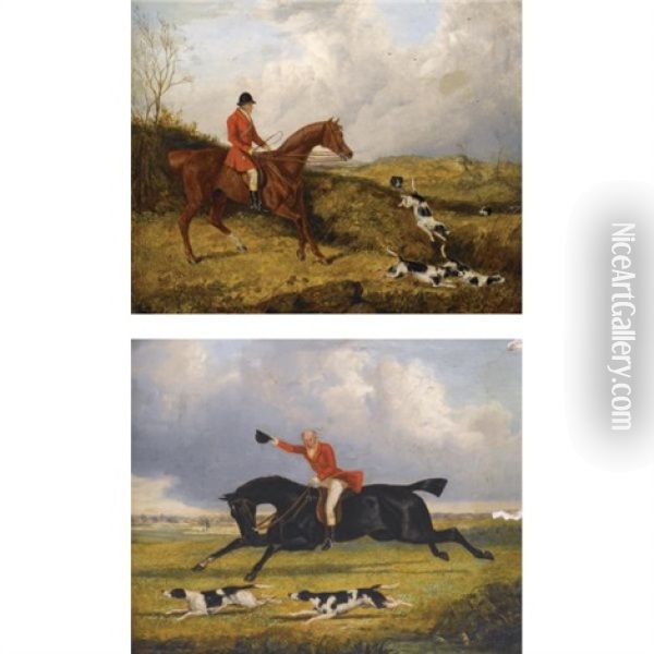 Over The Fence (+ Tally Ho!; Pair) Oil Painting - John Dalby