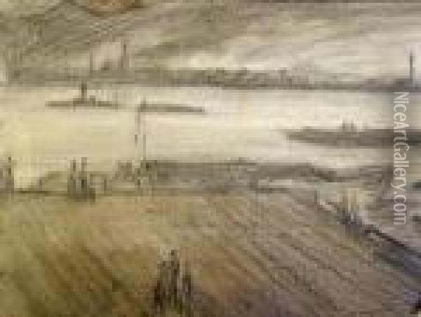Study Of
The Thames Oil Painting - James Abbott McNeill Whistler