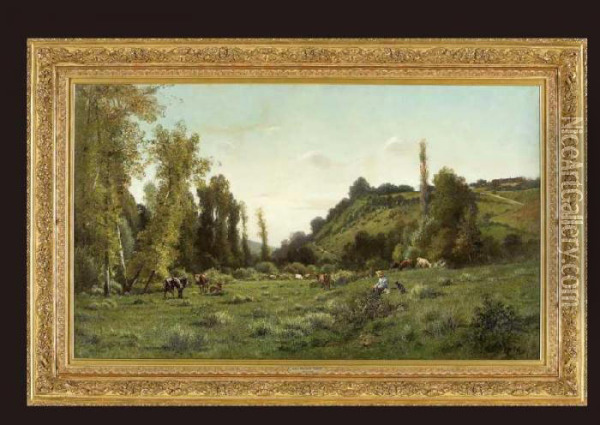 Vallee De La Forge Longny Oil Painting - Pierre-Emmanuel Damoye