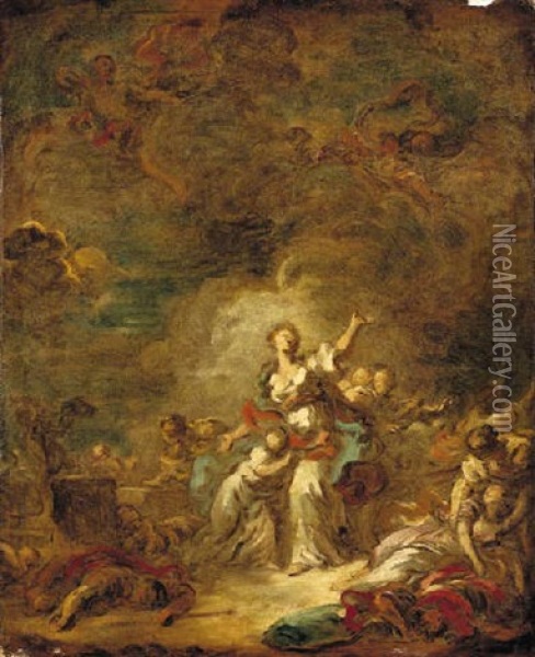 The Destruction Of The Children Of Niobe Oil Painting - Jean-Honore Fragonard
