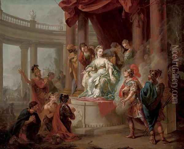 The Meeting of Dido and Aeneas Oil Painting - Johann Heinrich The Elder Tischbein