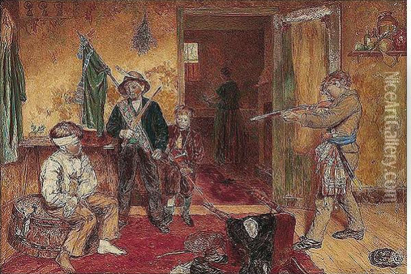 Shooting The Prisoner Oil Painting - William B. Bunney