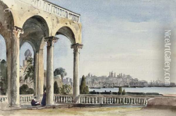 The Villa Doria At Genoa Oil Painting - Harriet Cheney
