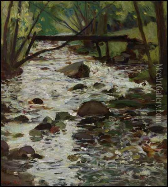 The Brook Oil Painting - George Agnew Reid