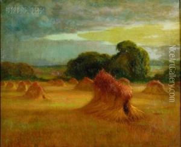 Haystacks Oil Painting - Harry Spiers