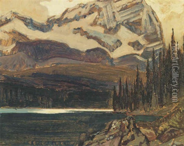 Sungleam And Mountains Oil Painting - James Edward Hervey MacDonald