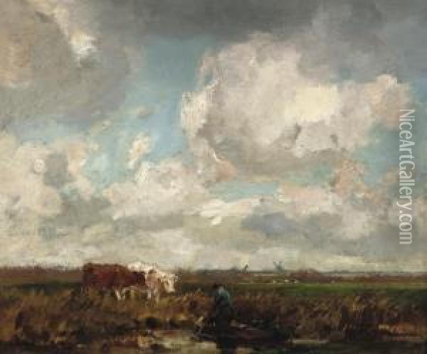 Westenwoud: In The Pasture Oil Painting - Frans Langeveld