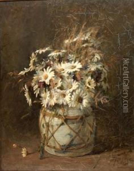 Marguerites Oil Painting - James Riddel
