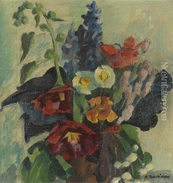Blumenstilleben Oil Painting - Heinrich Schroeder