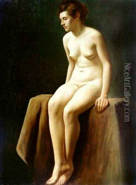 Female Nude I Oil Painting - Charles H. Freeth
