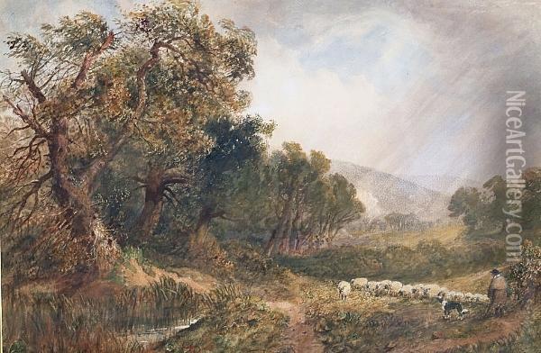 Near Malvern, Worcester Oil Painting - James Price