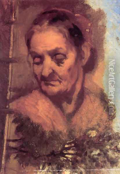 Portrait of an Old Woman Oil Painting - Jean-Baptiste Carpeaux