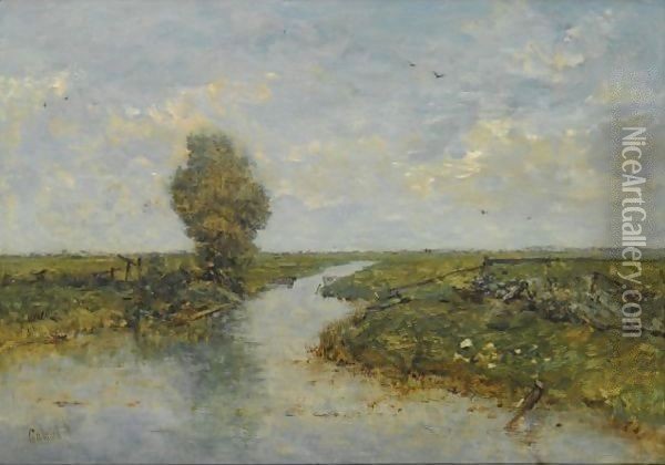 A Polder Landscape 3 Oil Painting - Paul Joseph Constantine Gabriel