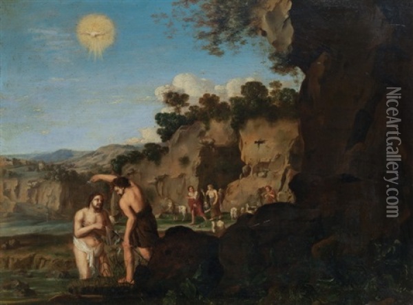 Taufe Christi Im Jordan Oil Painting - Cornelis Van Poelenburgh