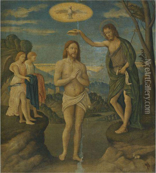 The Baptism Of Christ Oil Painting - Girolamo da Santacroce