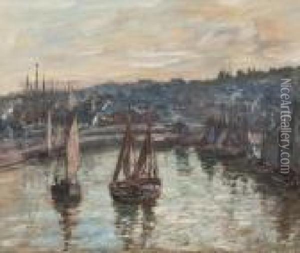 Segelboote Im Hafen Oil Painting - Albert Lebourg