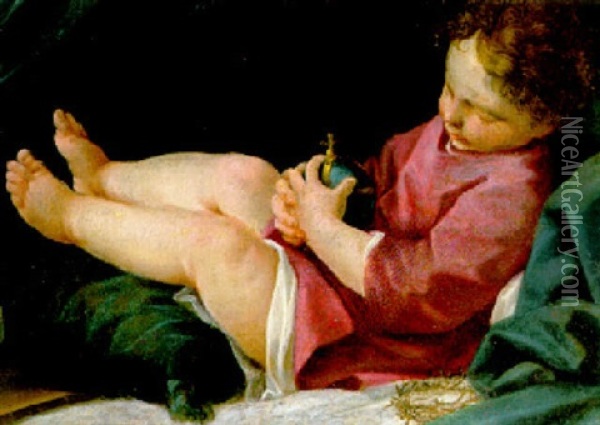 Der Schlafende Jesusknabe Als Salvator Mundi Oil Painting - Donato Creti