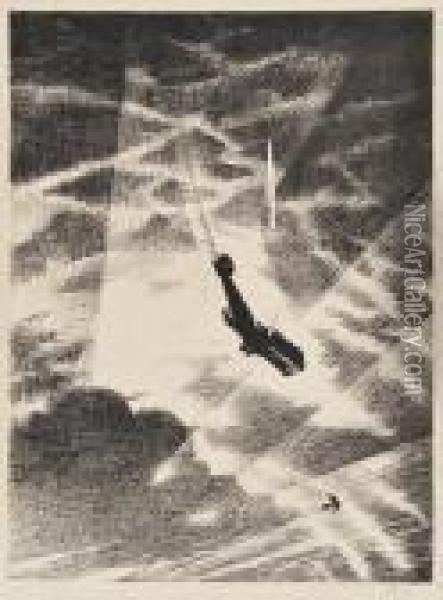 Swooping Down On A Taube Oil Painting - Christopher R. Wynne Nevinson