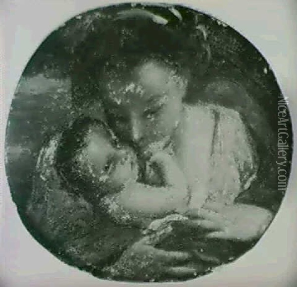 The Virgin Kissing The Child Oil Painting -  Correggio