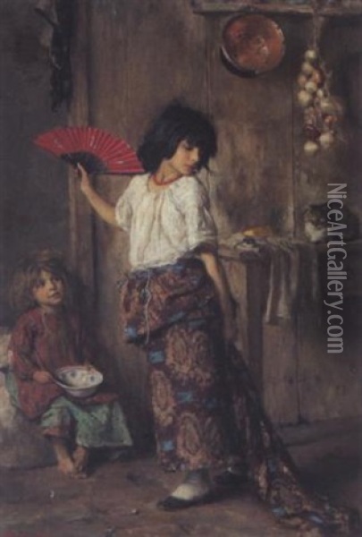 Die Kleine Schauspielerin Oil Painting - Alessandro Zezzos