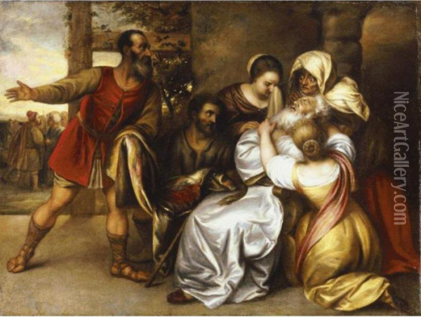 Jacob Receiving The Blooded Tunic Of Joseph Oil Painting - Jan Lievens