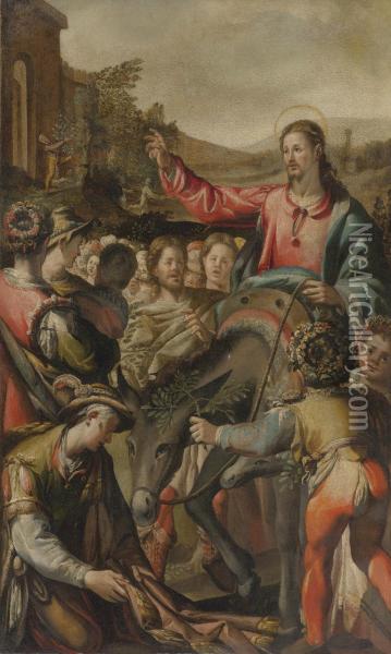 Christ's Entry Into Jerusalem Oil Painting - Andrea Boscoli