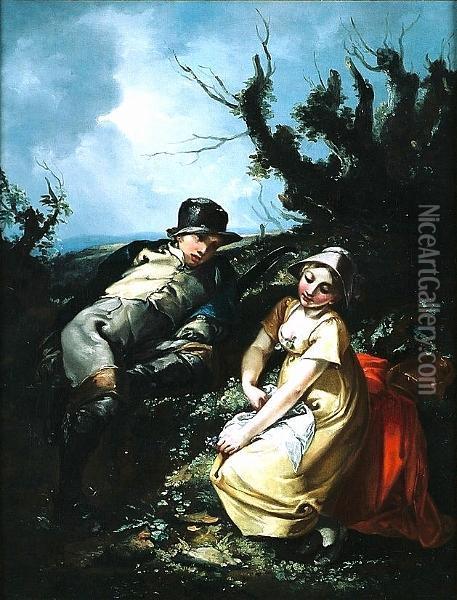 The Courtship Oil Painting - Thomas Barker of Bath