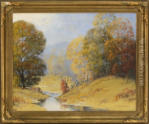 Autumnal Landscape, Possibly The Ozarks Oil Painting - Ernest Fredericks