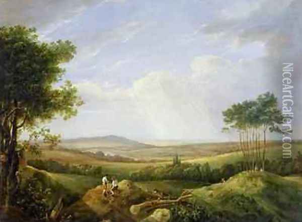 Landscape with Figures Oil Painting - Captain Thomas Hastings