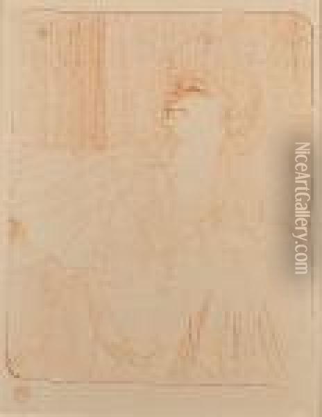 Yvette Gilbert - A Menilmontant Bruant (wittrock 275) Oil Painting - Henri De Toulouse-Lautrec
