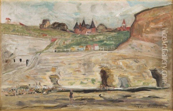 Bretagne Landscape (dinard?) Oil Painting - Tadeusz (Tade) Makowski