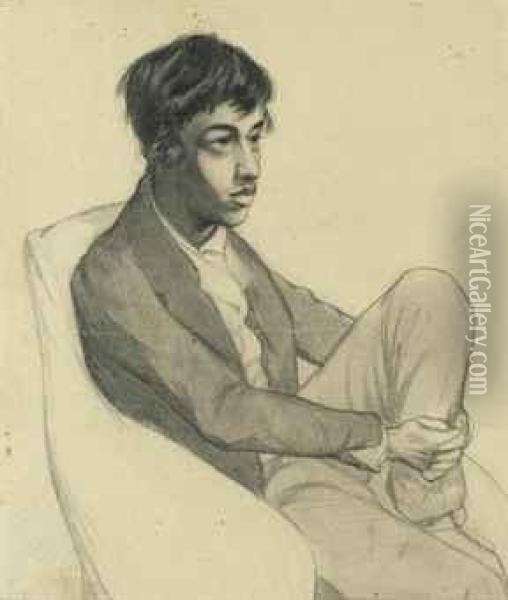 Portrait Of Dante Gabriel Rossetti Seated In An Arm-chair Oil Painting - Filippo Maenza
