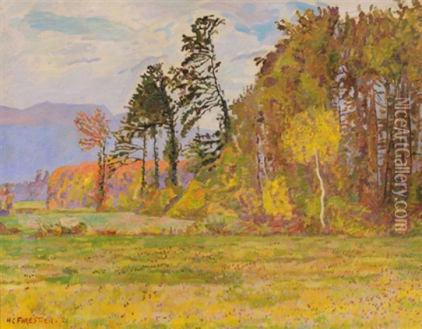 Landschaft Bei Meyrin Oil Painting - Henry-Claudius Forestier