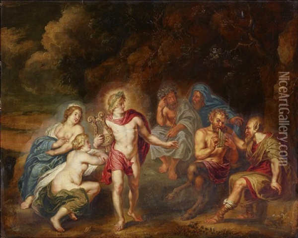 The Judgement Of Midas Oil Painting - Frans Ykens