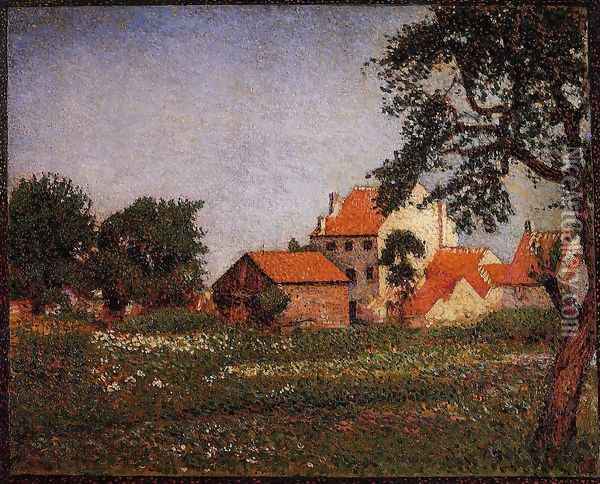 Houses at La Hulpe Oil Painting - Georges Lemmen