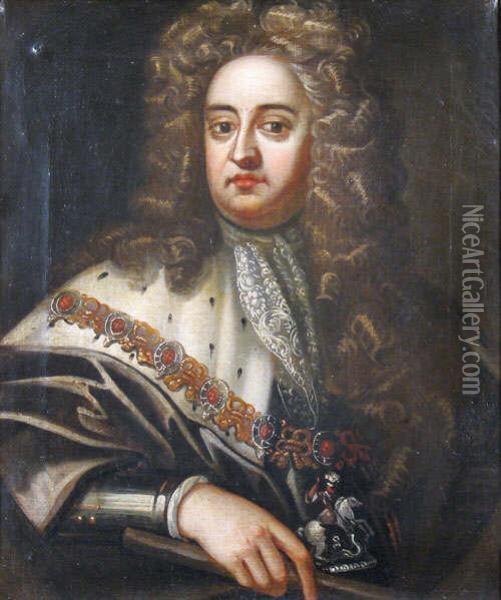 Portrait Of Queen Anne Oil Painting - Sir Godfrey Kneller