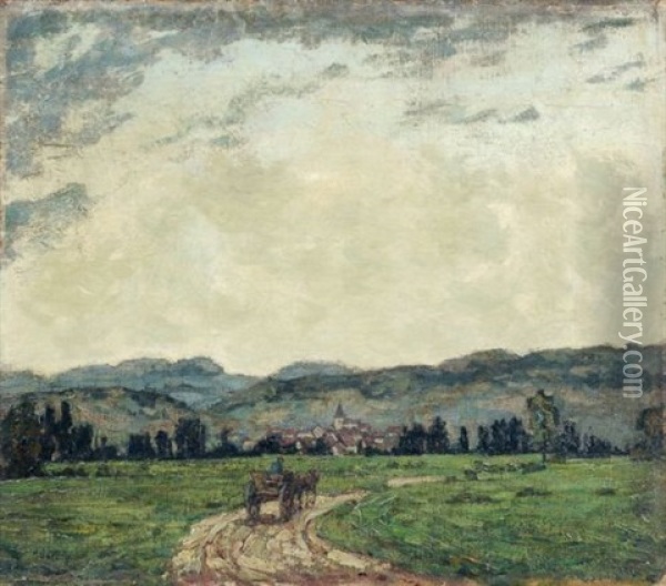 Heimkehr (thuringer Landschaft) Oil Painting - Alexander Gerbig