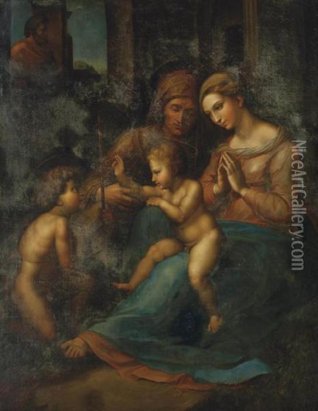 The Madonna Del Divino Amore Oil Painting - Raphael (Raffaello Sanzio of Urbino)