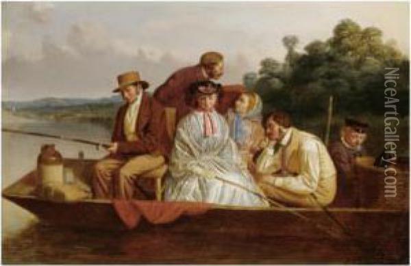 An Angling Party Oil Painting - Matthew James Macnally